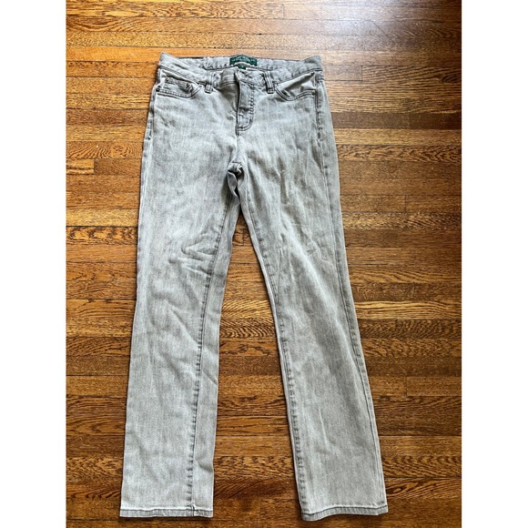 Lauren Ralph Lauren Denim - Lauren Ralph Lauren Petite Grey Straight Leg Jeans LRL Denim Pants 4P